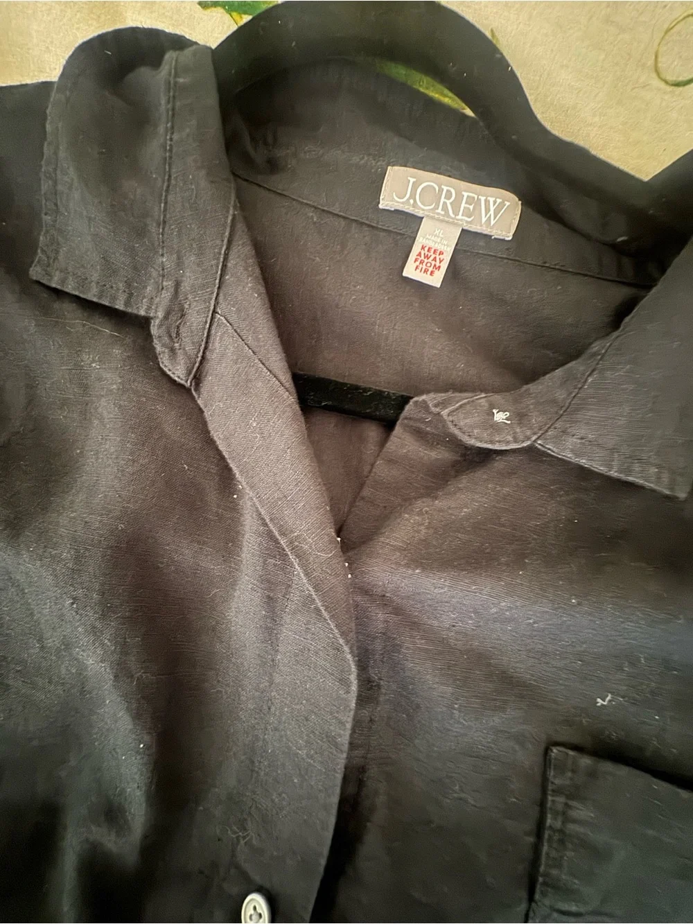 Women’s lounge! J.Crew Black Linen Casual Button-Down Shirt and drawstring pants